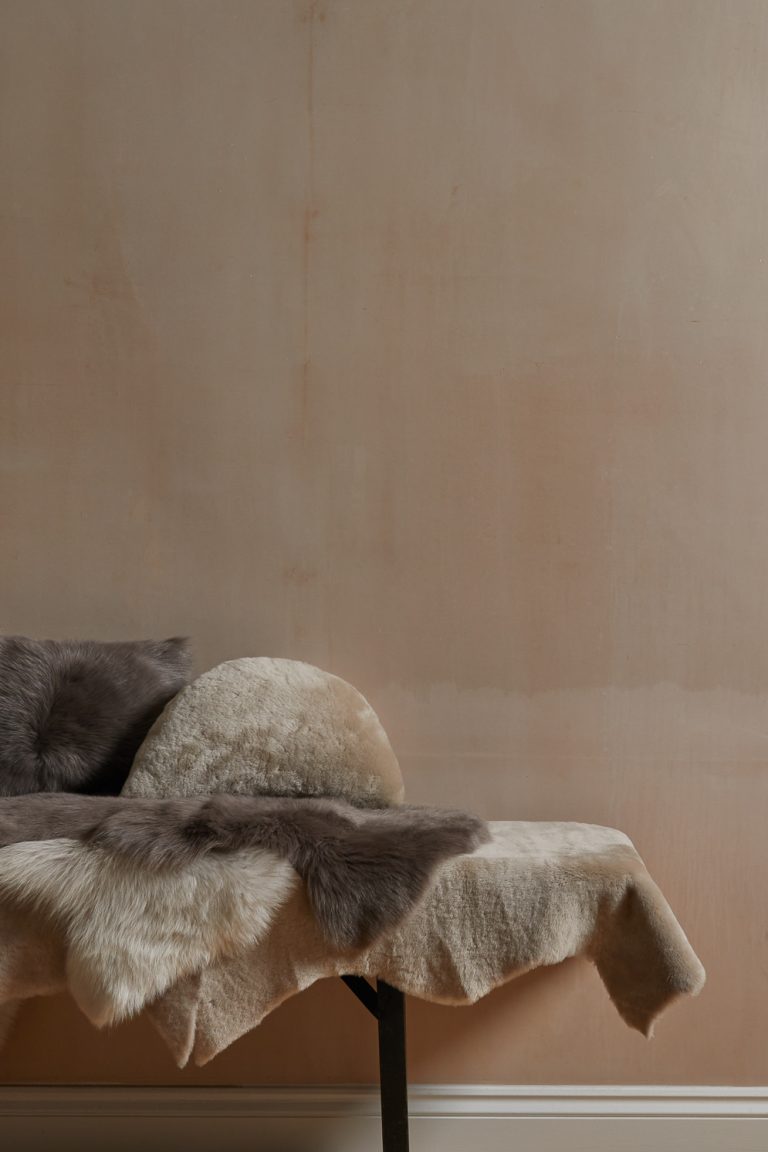 Double Merino Sheepskin Rug in Beige gushlow and cole homeware lifestyle