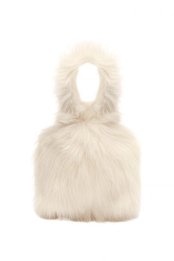 Cream Mini Shearling Bag gushlow and cole cut out
