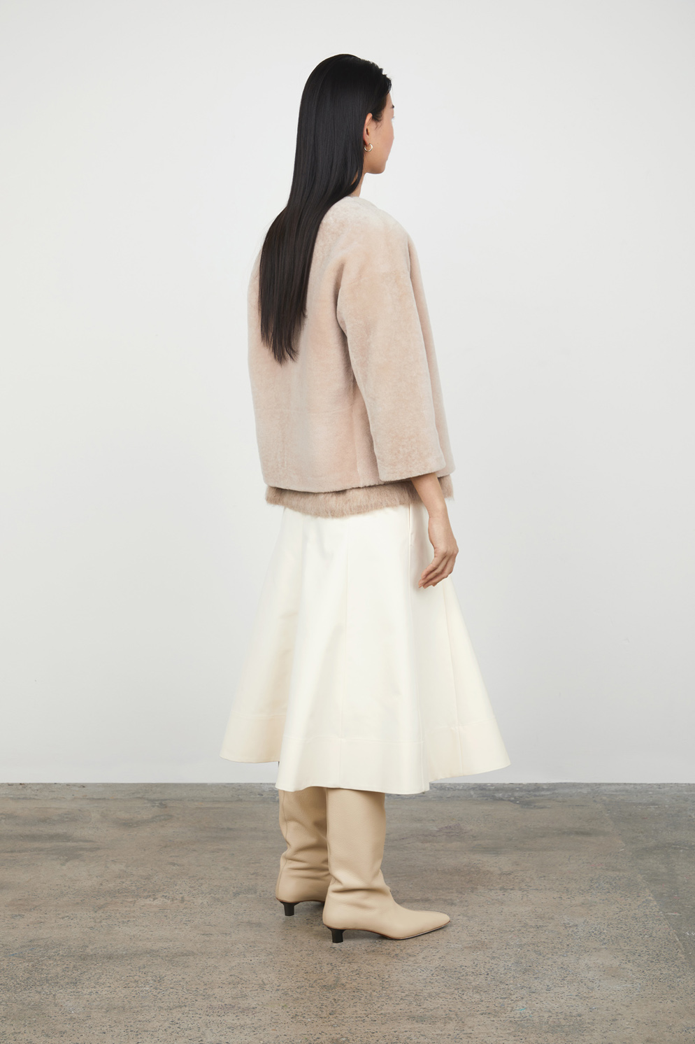 Cream Shearling Cardigan Jacket Womens Gushlow Cole
