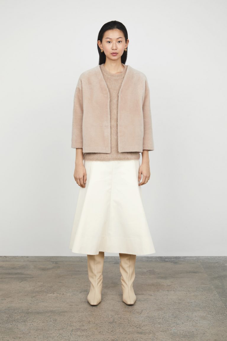 Cream Shearling Cardigan Jacket | Womens | Gushlow & Cole