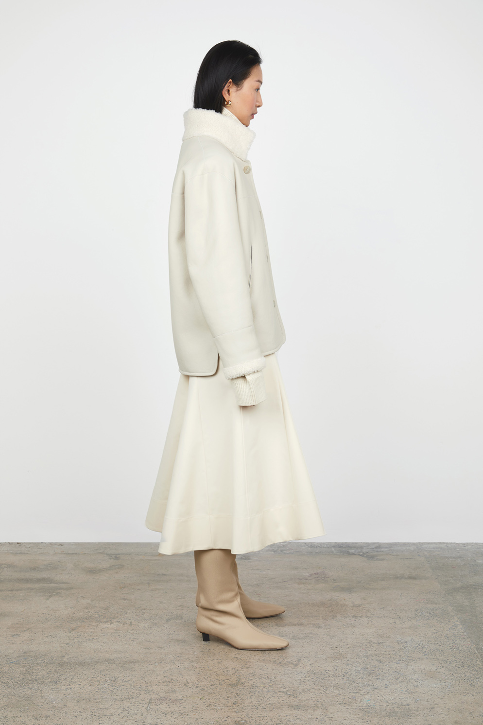 Dropped Hem Boxy Shearling Jacket | Womens | Gushlow & Cole