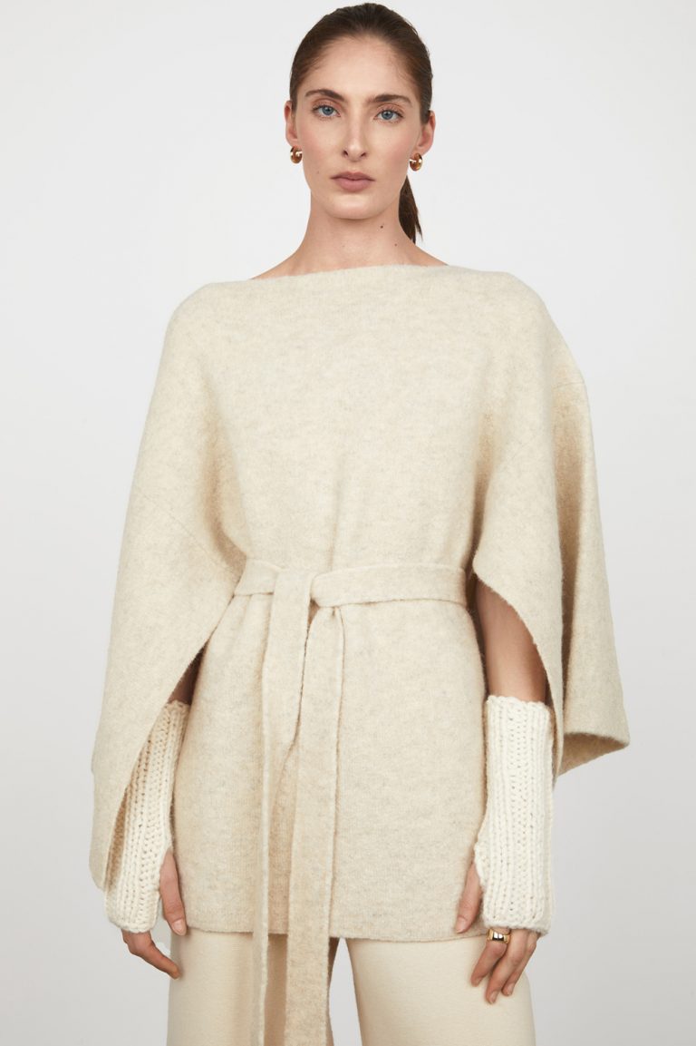 white Cable Knit Cuffs gushlow and cole womens shearling model hands down