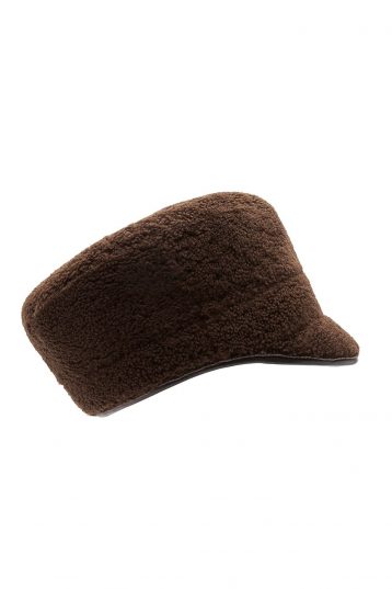 Chestnut Brown Hackney Shearling Cap gushlow and cole crop - cut out