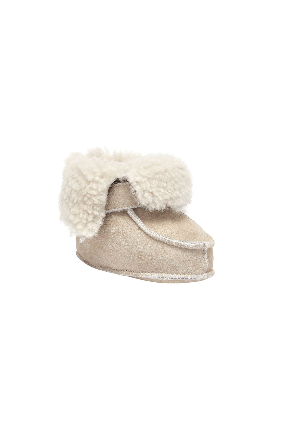 beige sheepskin baby boots gushlow and cole cut out side angle