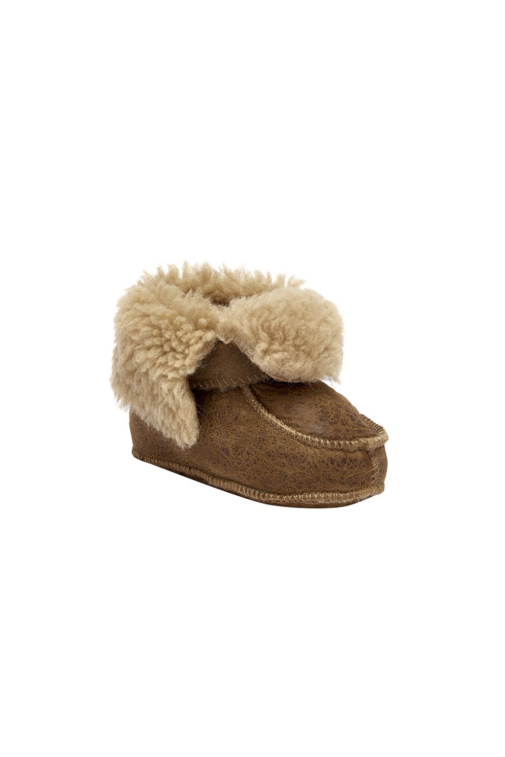 tan sheepskin baby boots gushlow and cole cut out side angle