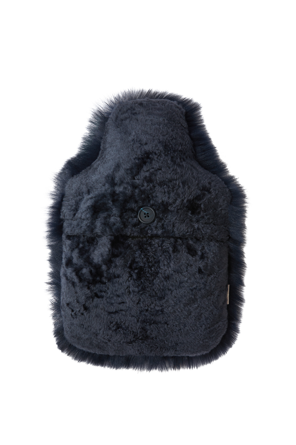 Blue Shearling Hot Water Bottle Cover gushlow and cole homeware back cut out