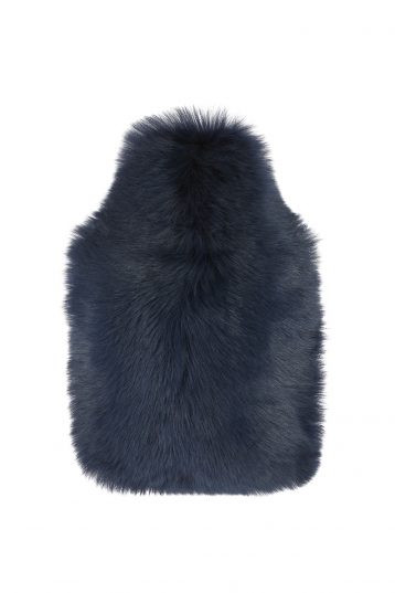 Blue Shearling Hot Water Bottle Cover gushlow and cole homeware front cut out