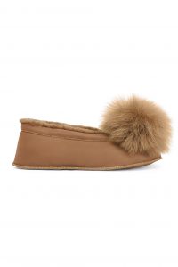 Brown Margot Shearling Slippers gushlow and cole cut out