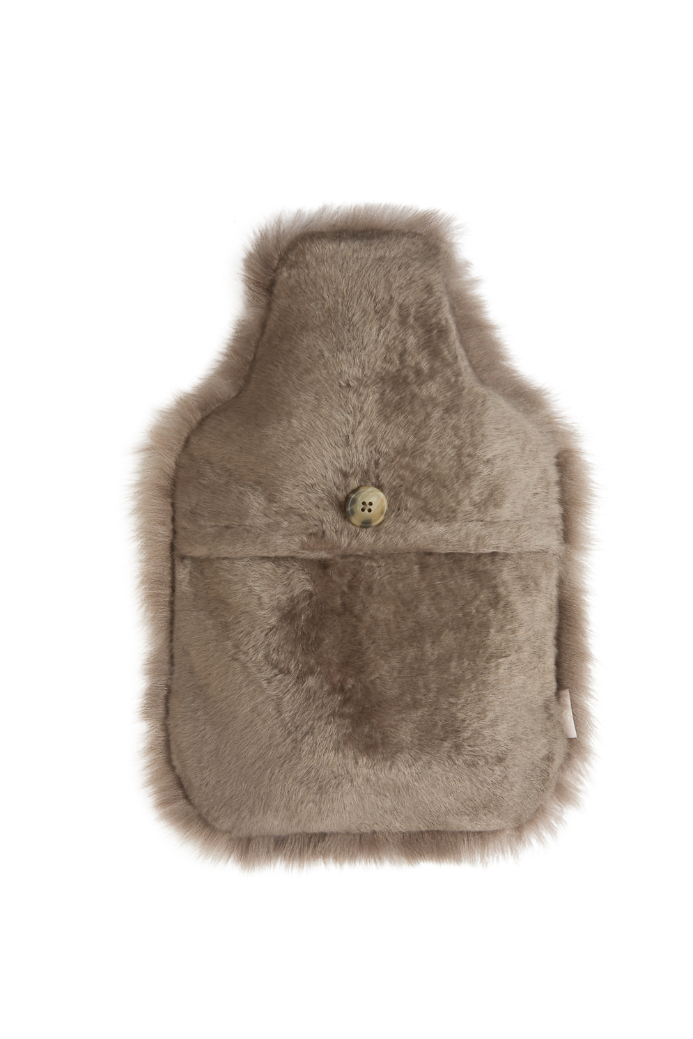 Taupe Shearling Hot Water Bottle Cover gushlow and cole homeware back cut out