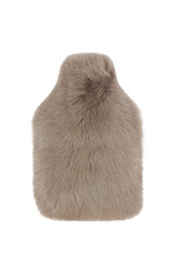 Taupe Shearling Hot Water Bottle Cover gushlow and cole homeware front cut out
