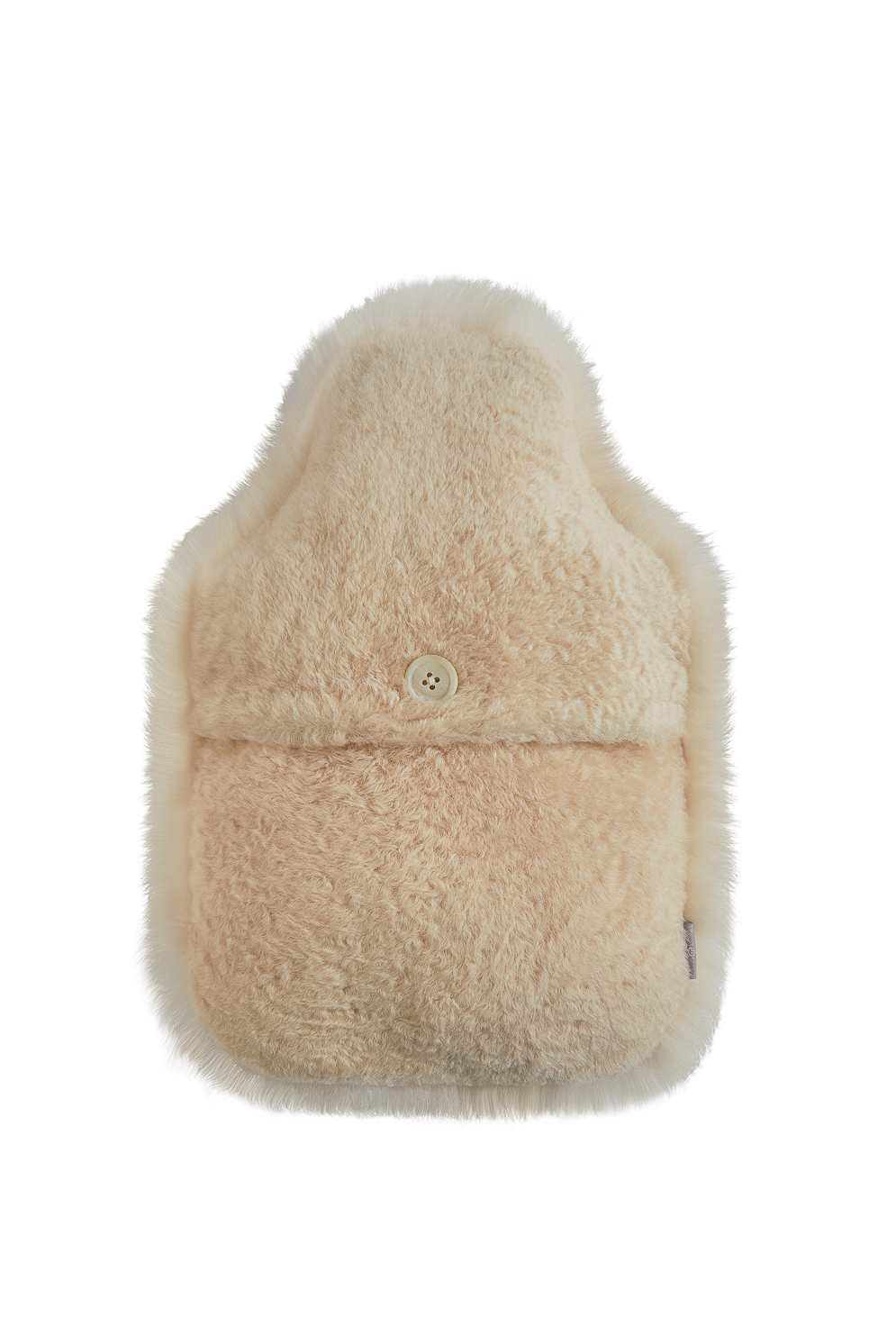White Shearling Hot Water Bottle Cover gushlow and cole homeware back cut out