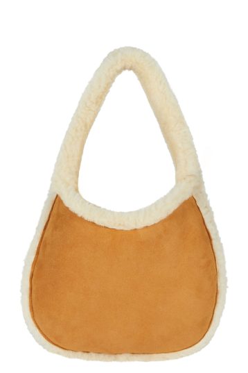 Tan & White Shearling Saddle Bag | Womens | Gushlow & Cole-cut out