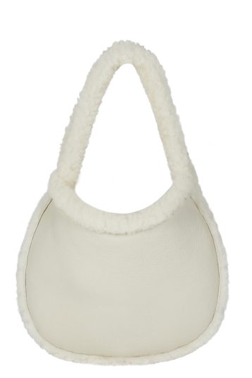 White Shearling Saddle Bag | Womens | Gushlow & Cole-cut out
