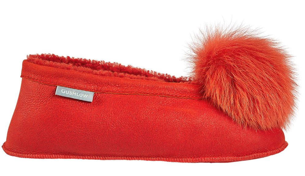 Margot Red Shearling Slippers | Women | Gushlow & Cole - side