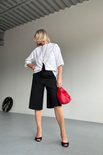 Clara Small Red Leather Shoulder Bag | Bags | Gushlow & Cole - image of yara svalek wearing bag