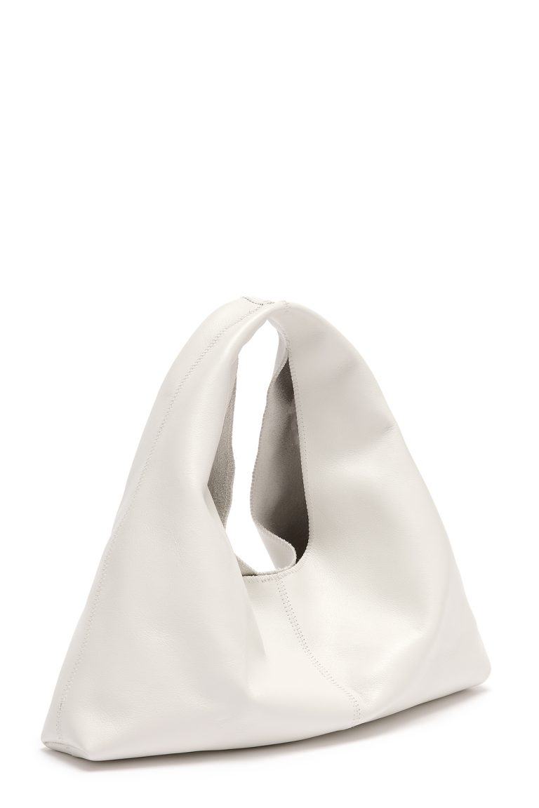 Clara Small White Leather Shoulder Bag | Bags | Gushlow & Cole - cut out of bag side on