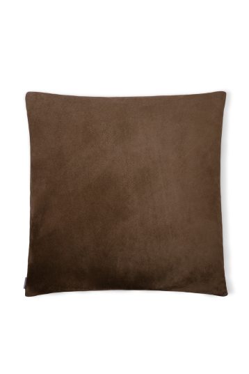 Large Mocha Brown Suede Scatter Cushion | Home | Gushlow & Cole - cut out front cushion