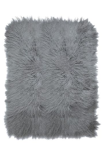 Large Grey Mongolian Shearling Throw | Home | Gushlow & Cole - cut out image