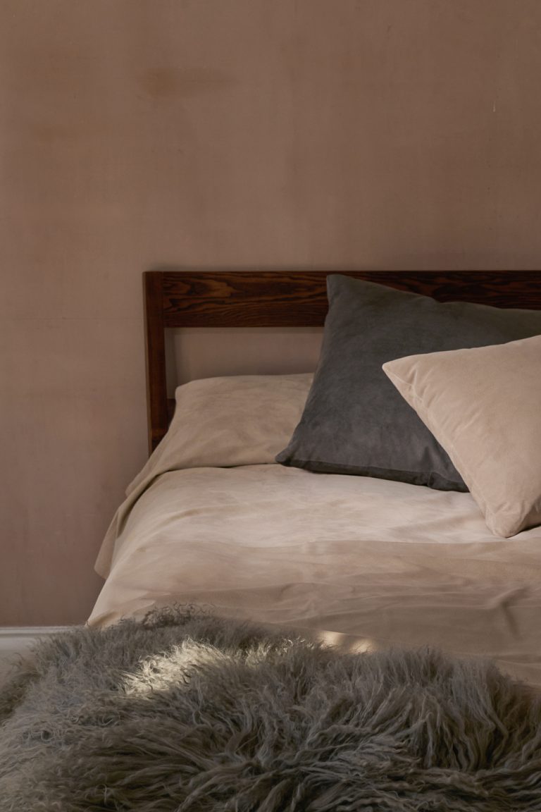 Soft Grey Suede Scatter Cushion | Home | Gushlow & Cole - suede cushion on bed